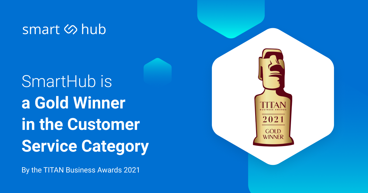 SmartHub featured as a Gold Winner in the Customer Service category by the TITAN Business Awards 2021