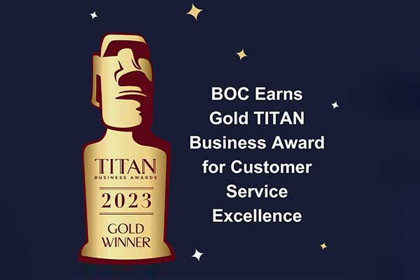 BOC has been selected as a Gold TITAN Business Award recipient!