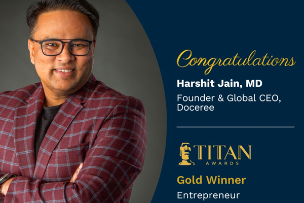 Founder & Global CEO, Harshit Jain MD has been recognized as the GOLD Winning Entrepreneur in the 'Health Product & Services' category at the TITAN Awards!